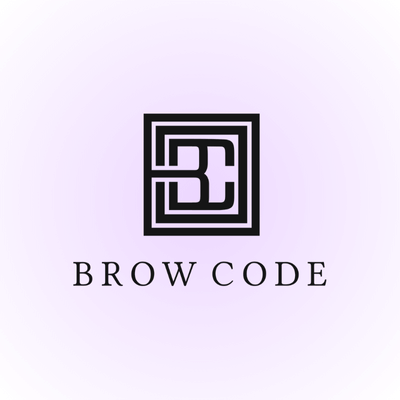 brow code logo on purple background